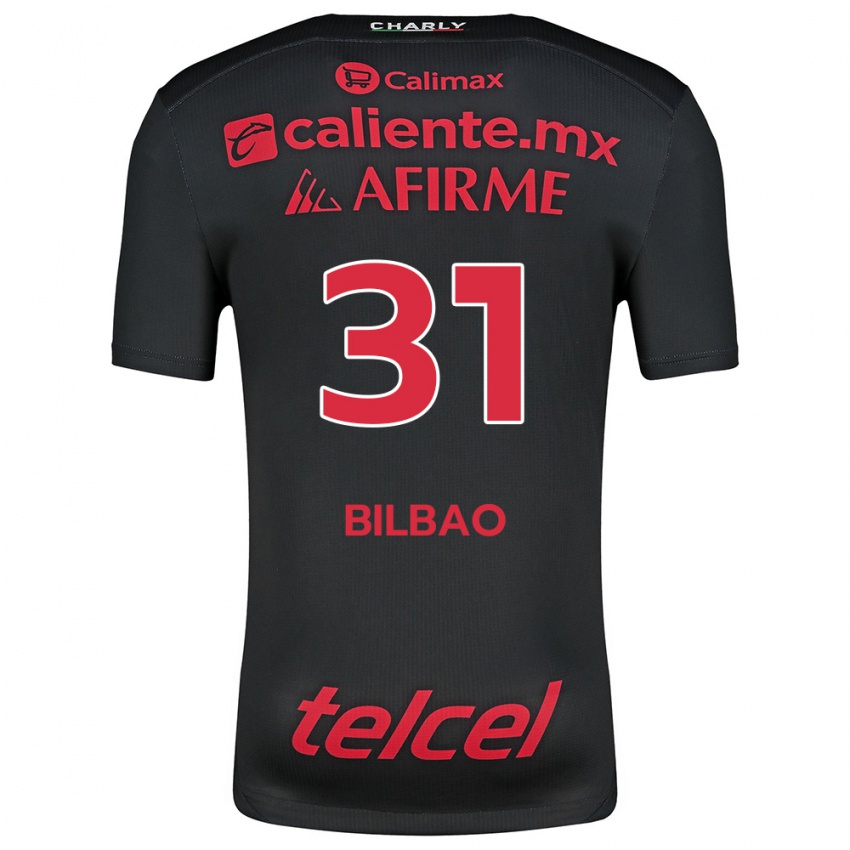 Férfi Unai Bilbao #31 Fekete Piros Hazai Jersey 2024/25 Mez Póló Ing