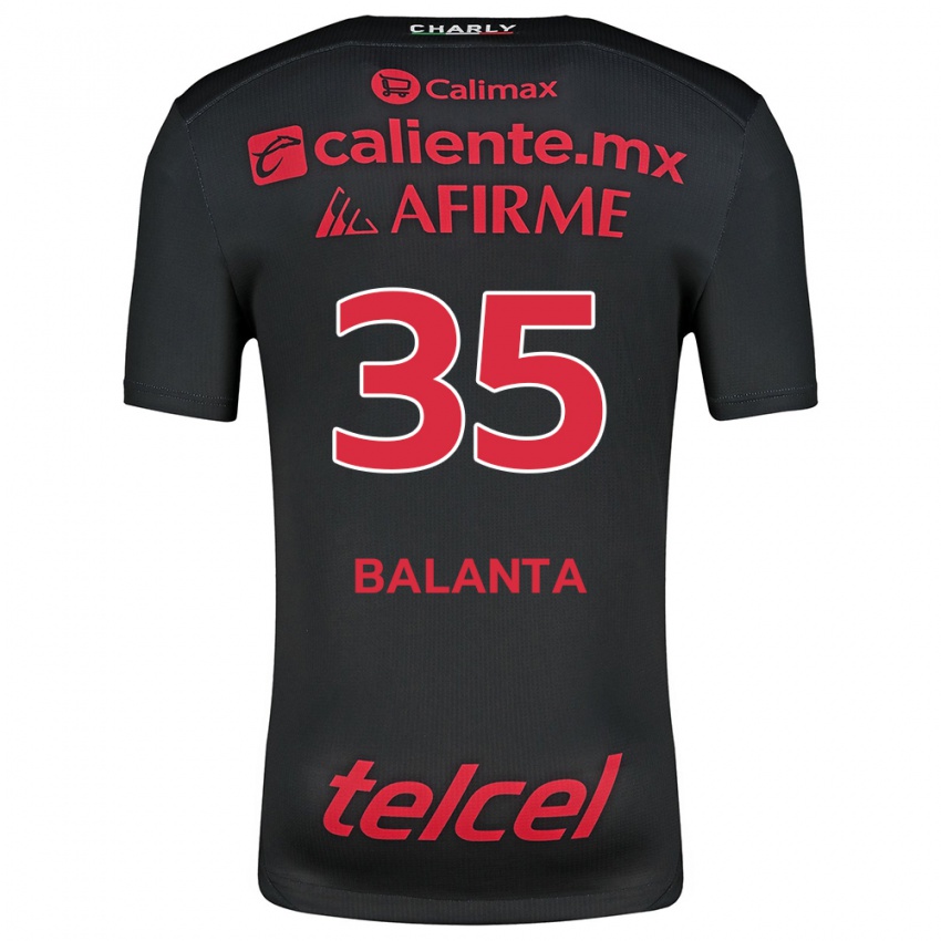 Férfi Kevin Balanta #35 Fekete Piros Hazai Jersey 2024/25 Mez Póló Ing