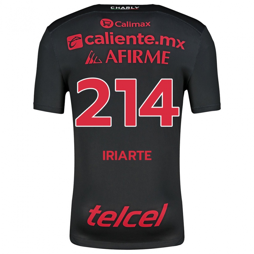 Férfi Oliver Iriarte #214 Fekete Piros Hazai Jersey 2024/25 Mez Póló Ing