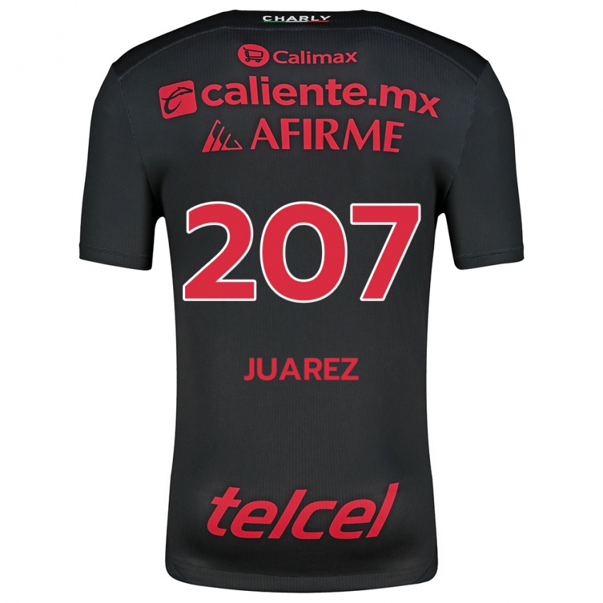 Férfi José Juárez #207 Fekete Piros Hazai Jersey 2024/25 Mez Póló Ing