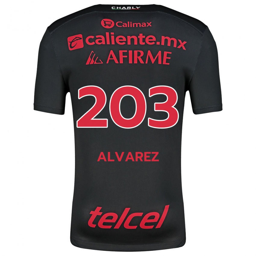 Férfi Jaime Álvarez #203 Fekete Piros Hazai Jersey 2024/25 Mez Póló Ing