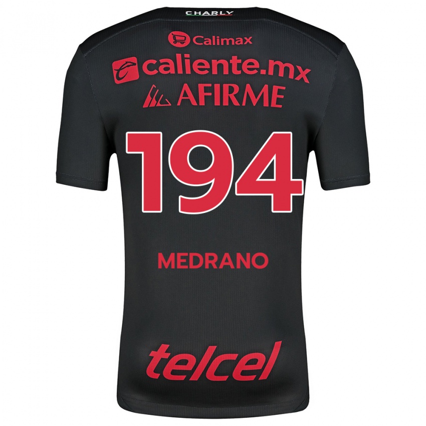 Férfi Luis Medrano #194 Fekete Piros Hazai Jersey 2024/25 Mez Póló Ing