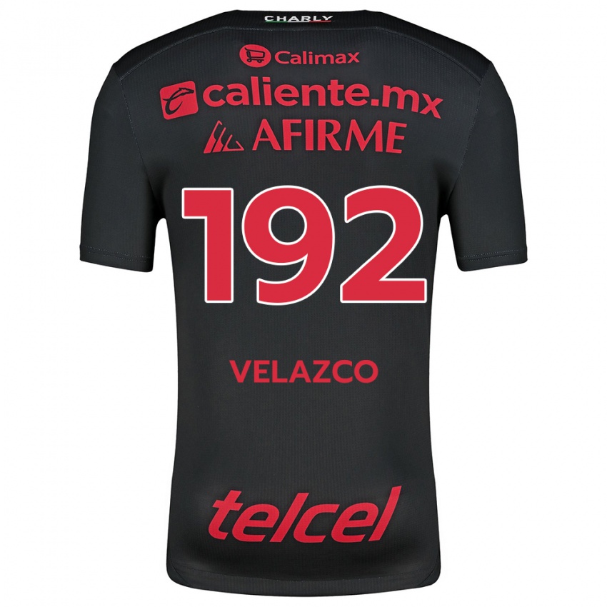 Férfi Emiliano Velazco #192 Fekete Piros Hazai Jersey 2024/25 Mez Póló Ing