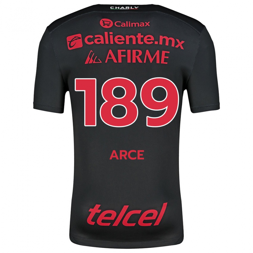 Férfi Diego Arce #189 Fekete Piros Hazai Jersey 2024/25 Mez Póló Ing