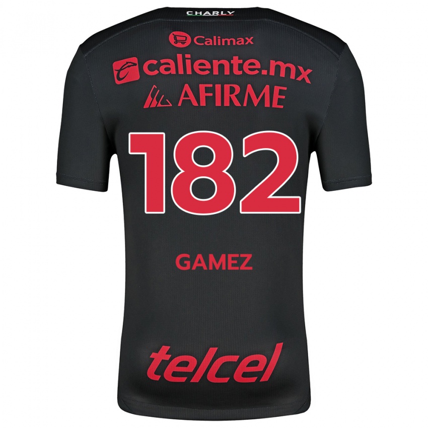 Férfi Mark Gamez #182 Fekete Piros Hazai Jersey 2024/25 Mez Póló Ing