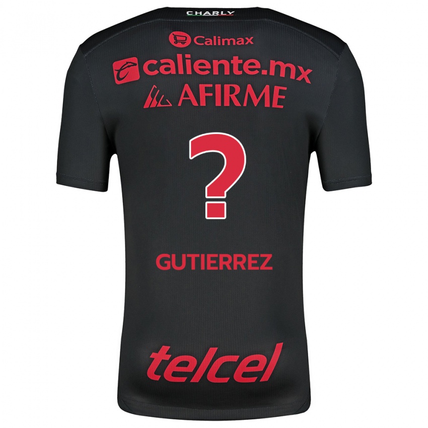 Férfi Dayán Gutiérrez #0 Fekete Piros Hazai Jersey 2024/25 Mez Póló Ing