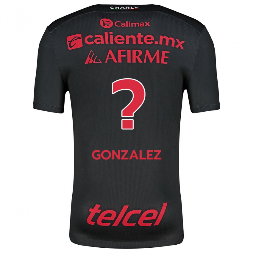 Férfi Óscar González #0 Fekete Piros Hazai Jersey 2024/25 Mez Póló Ing