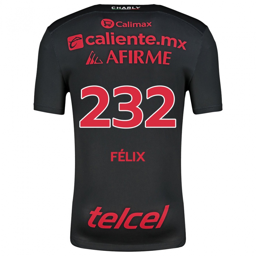 Férfi Erick Félix #232 Fekete Piros Hazai Jersey 2024/25 Mez Póló Ing