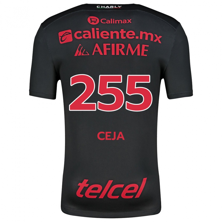 Férfi Julio Ceja #255 Fekete Piros Hazai Jersey 2024/25 Mez Póló Ing