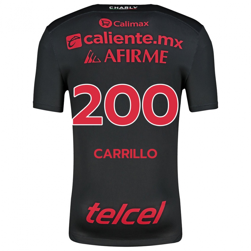 Férfi Manuel Carrillo #200 Fekete Piros Hazai Jersey 2024/25 Mez Póló Ing