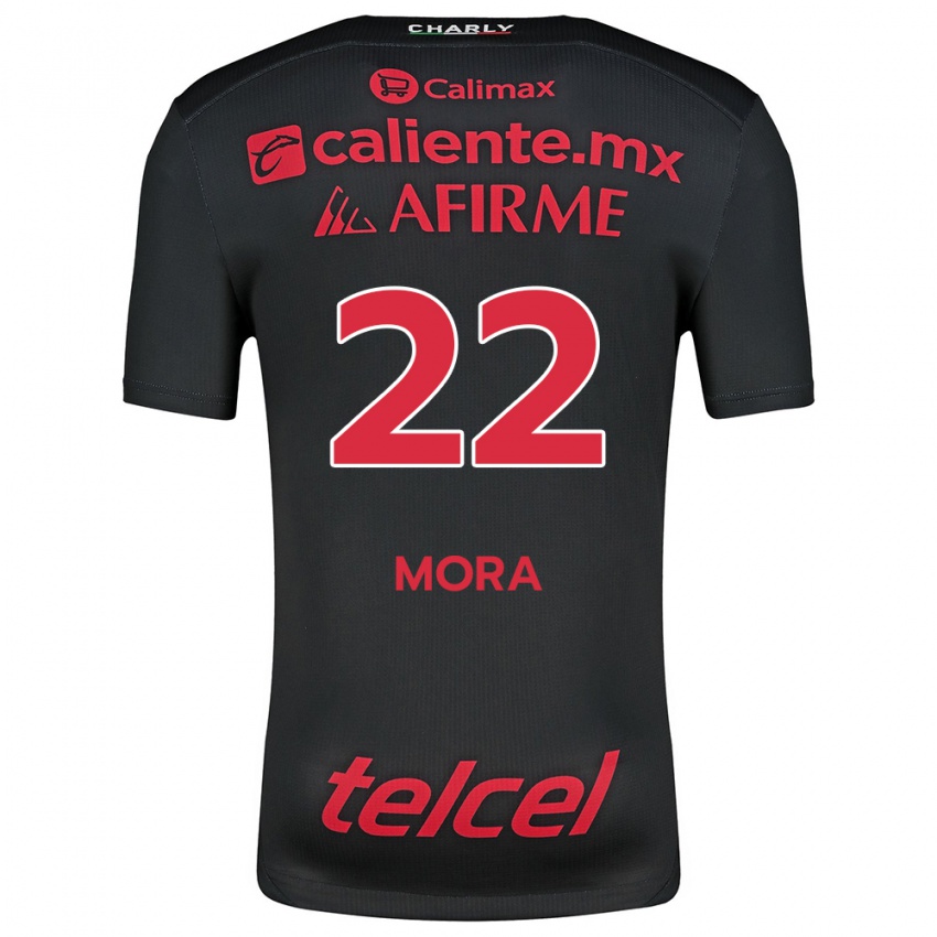 Férfi Bianca Mora #22 Fekete Piros Hazai Jersey 2024/25 Mez Póló Ing