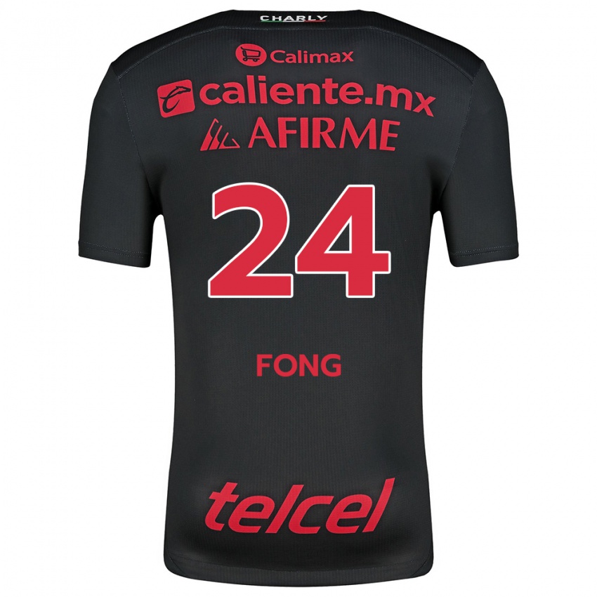 Férfi Michel Fong #24 Fekete Piros Hazai Jersey 2024/25 Mez Póló Ing