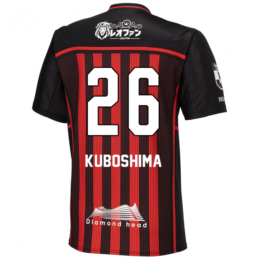 Férfi Takeharu Kuboshima #26 Piros Fekete Hazai Jersey 2024/25 Mez Póló Ing