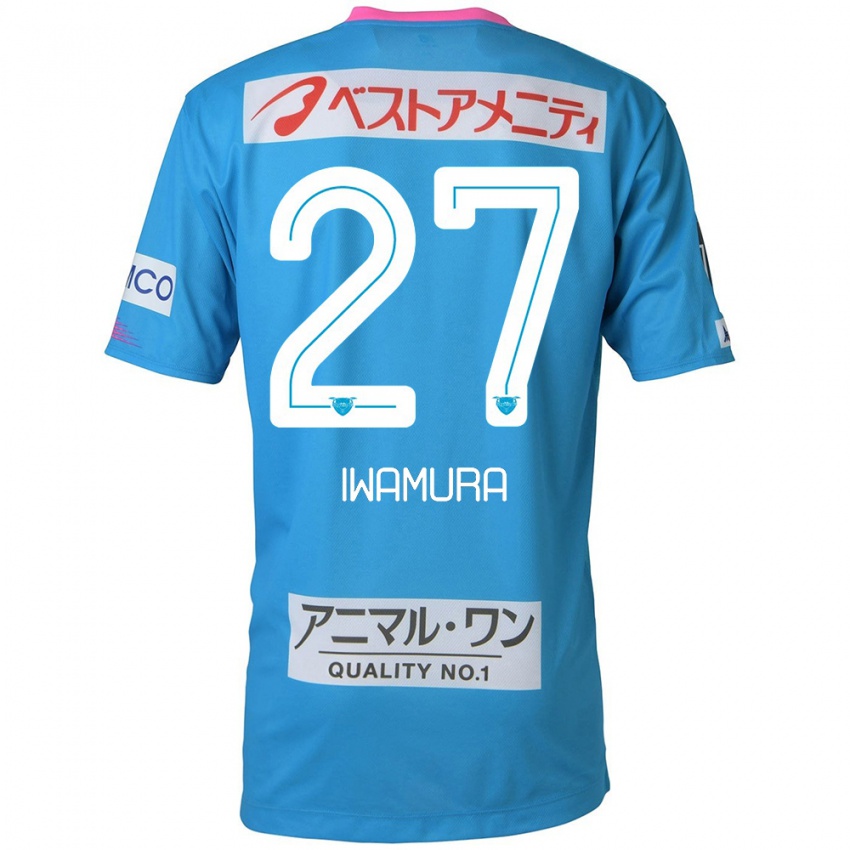 Férfi Junnosuke Iwamura #27 Kék Rózsaszín Hazai Jersey 2024/25 Mez Póló Ing