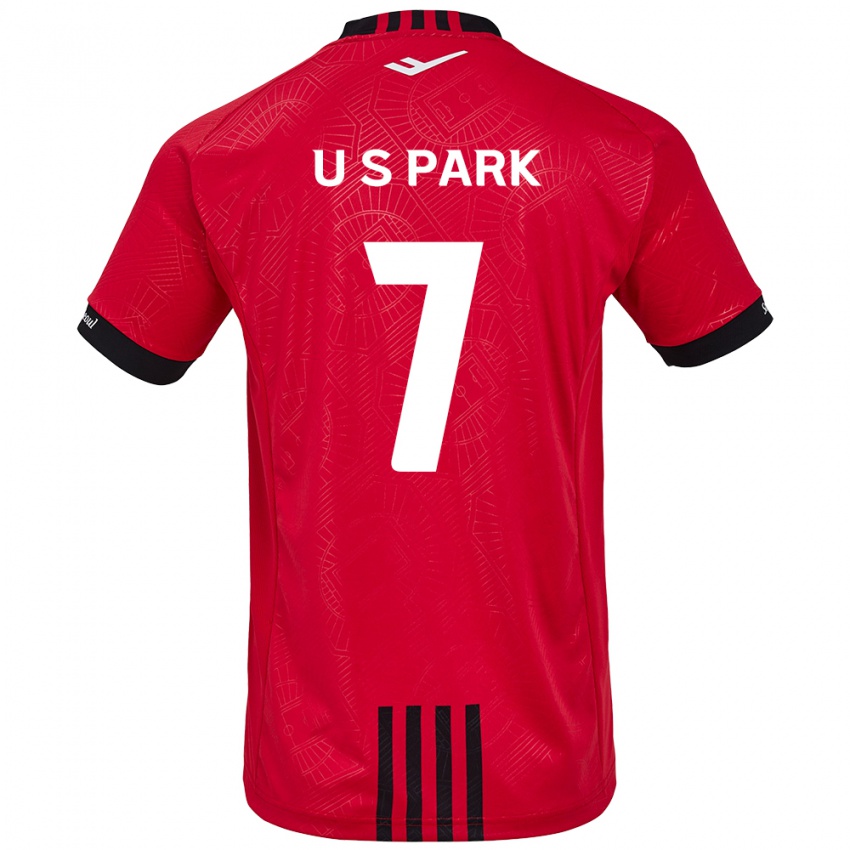 Férfi Sun-Uk Park #7 Piros Fekete Hazai Jersey 2024/25 Mez Póló Ing