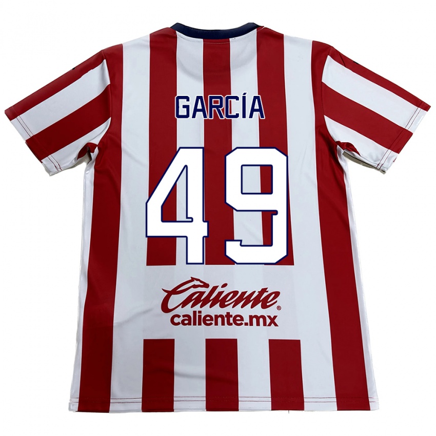 Férfi Gilberto García #49 Piros Fehér Hazai Jersey 2024/25 Mez Póló Ing