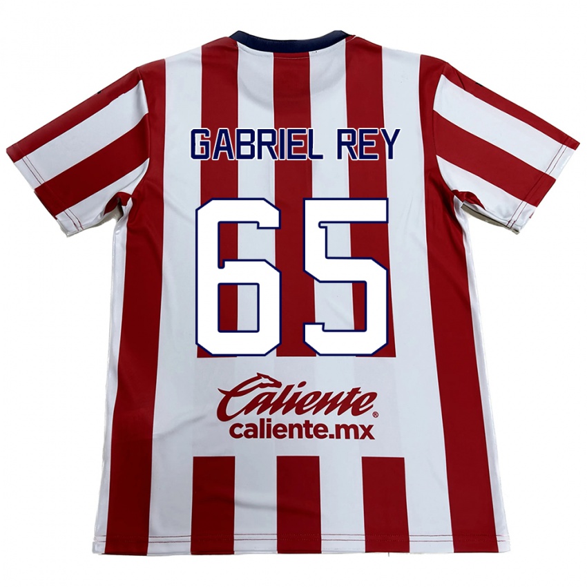 Férfi Luis Gabriel Rey #65 Piros Fehér Hazai Jersey 2024/25 Mez Póló Ing