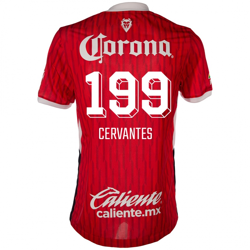 Férfi Axel Cervantes #199 Piros Fehér Hazai Jersey 2024/25 Mez Póló Ing