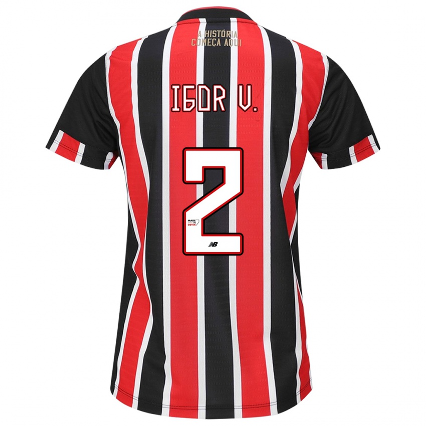 Férfi Igor Vinicius #2 Fekete Piros Fehér Idegenbeli Jersey 2024/25 Mez Póló Ing