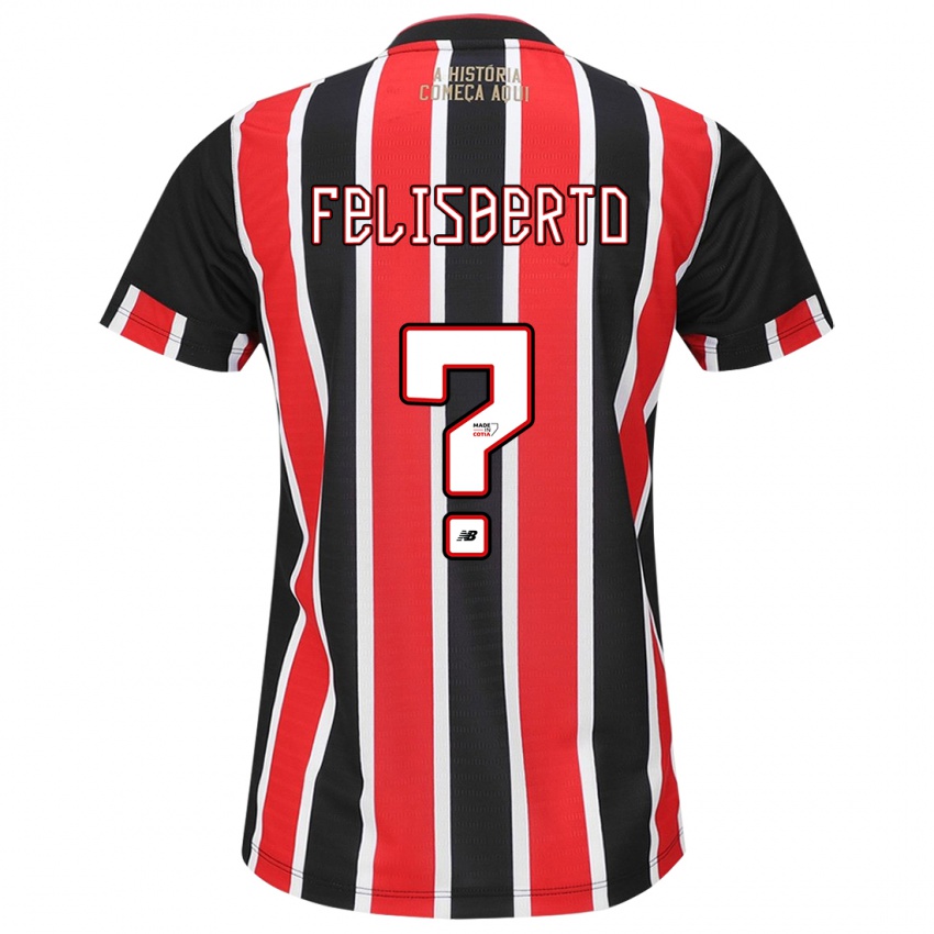 Férfi Igor Felisberto #0 Fekete Piros Fehér Idegenbeli Jersey 2024/25 Mez Póló Ing