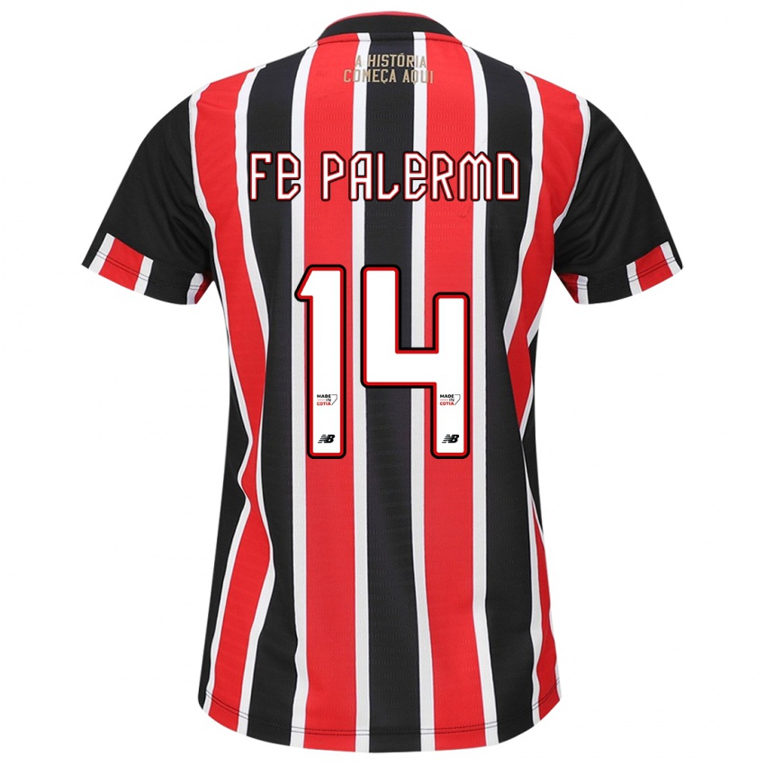 Férfi Fe Palermo #14 Fekete Piros Fehér Idegenbeli Jersey 2024/25 Mez Póló Ing