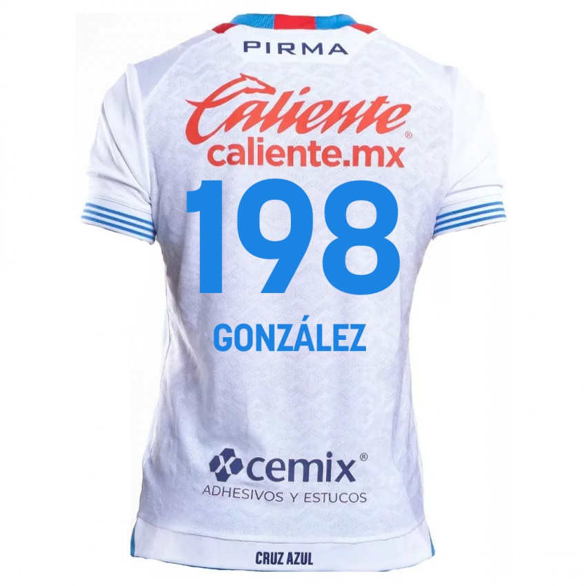 Férfi Kenneth González #198 Fehér Kék Idegenbeli Jersey 2024/25 Mez Póló Ing