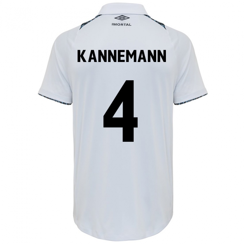 Férfi Walter Kannemann #4 Fehér Kék Idegenbeli Jersey 2024/25 Mez Póló Ing