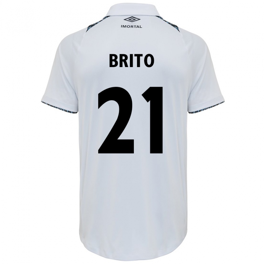 Férfi Brito #21 Fehér Kék Idegenbeli Jersey 2024/25 Mez Póló Ing