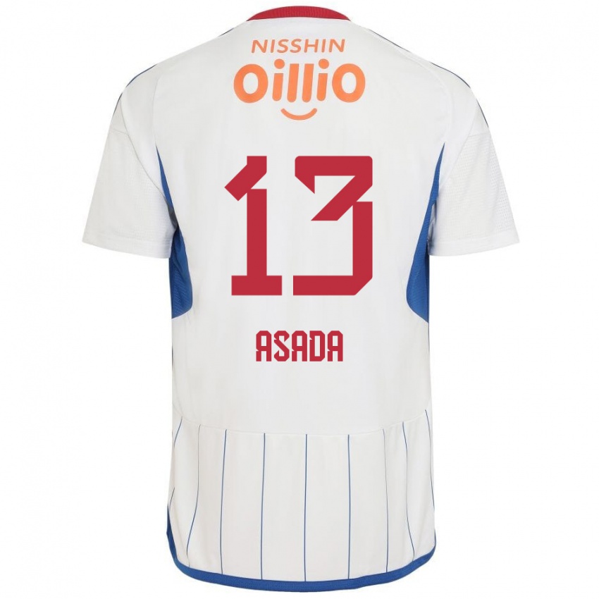 Férfi Taisho Asada #13 Fehér Kék Piros Idegenbeli Jersey 2024/25 Mez Póló Ing