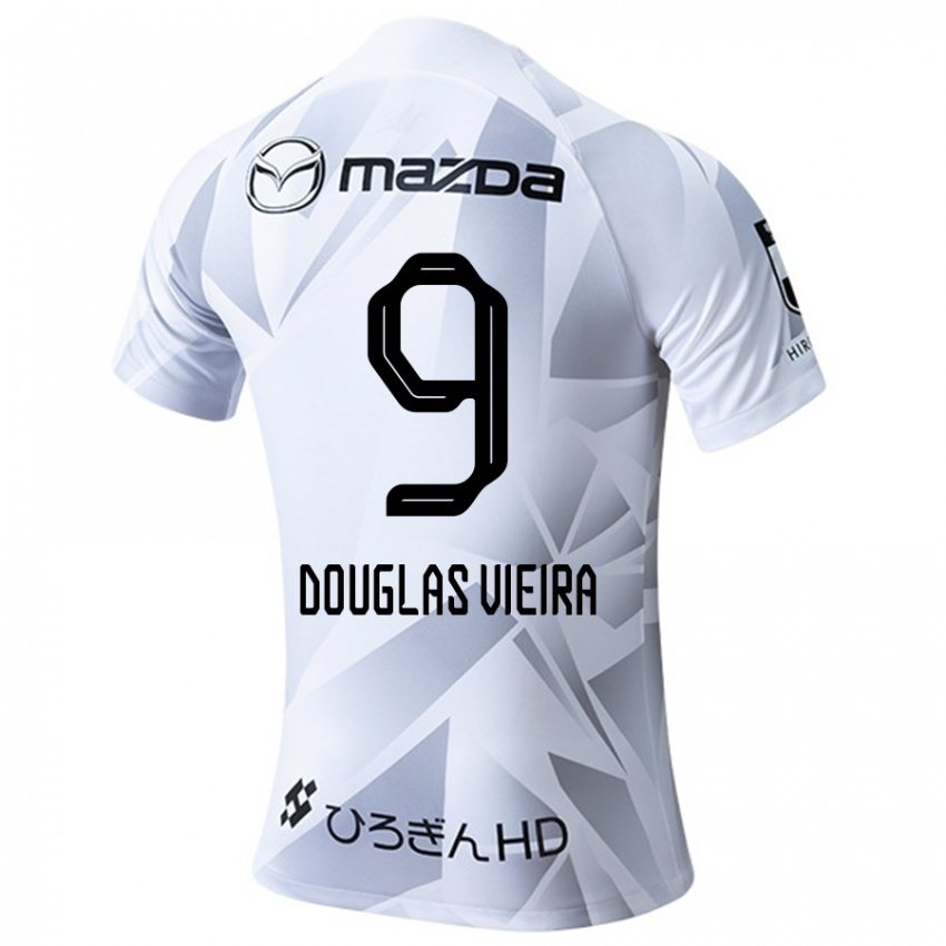 Férfi Douglas Vieira #9 Fehér Szürke Fekete Idegenbeli Jersey 2024/25 Mez Póló Ing