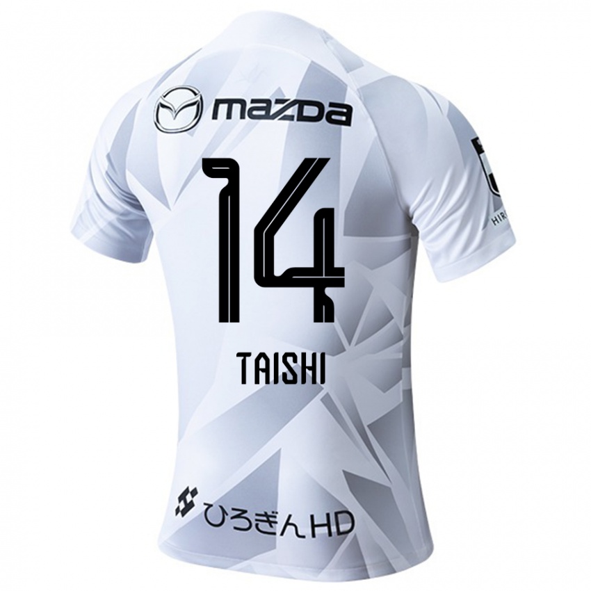 Férfi Taishi Matsumoto #14 Fehér Szürke Fekete Idegenbeli Jersey 2024/25 Mez Póló Ing