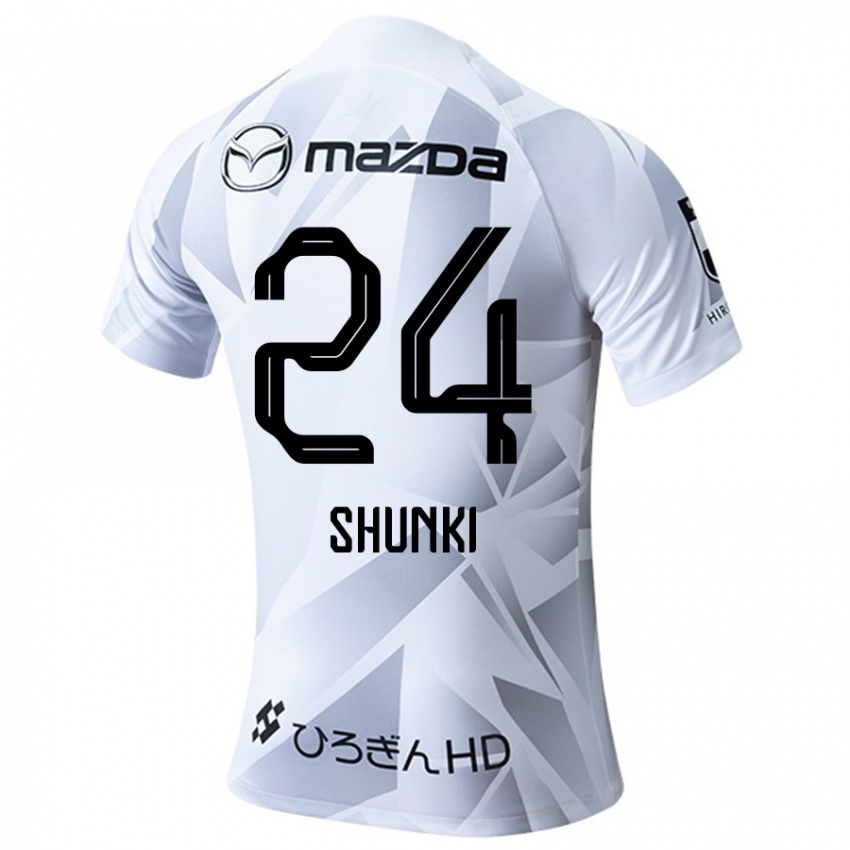 Férfi Shunki Higashi #24 Fehér Szürke Fekete Idegenbeli Jersey 2024/25 Mez Póló Ing