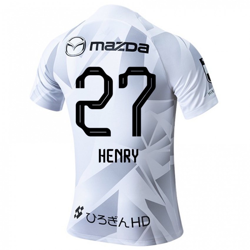 Férfi Osamu Henry Iyoha #27 Fehér Szürke Fekete Idegenbeli Jersey 2024/25 Mez Póló Ing