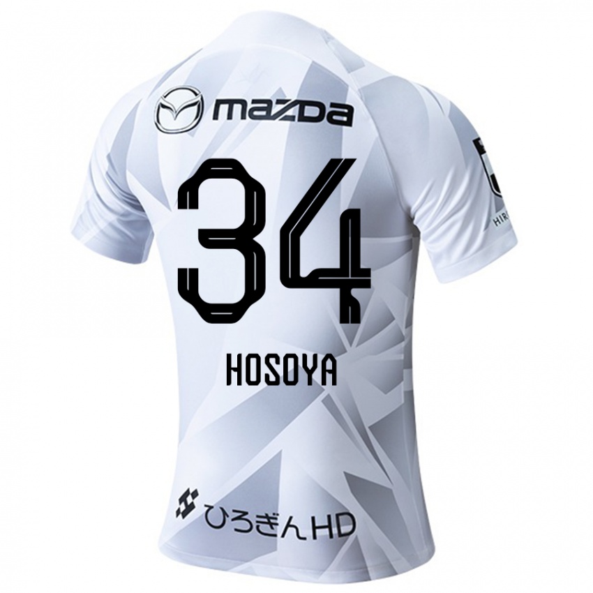 Férfi Kohei Hosoya #34 Fehér Szürke Fekete Idegenbeli Jersey 2024/25 Mez Póló Ing