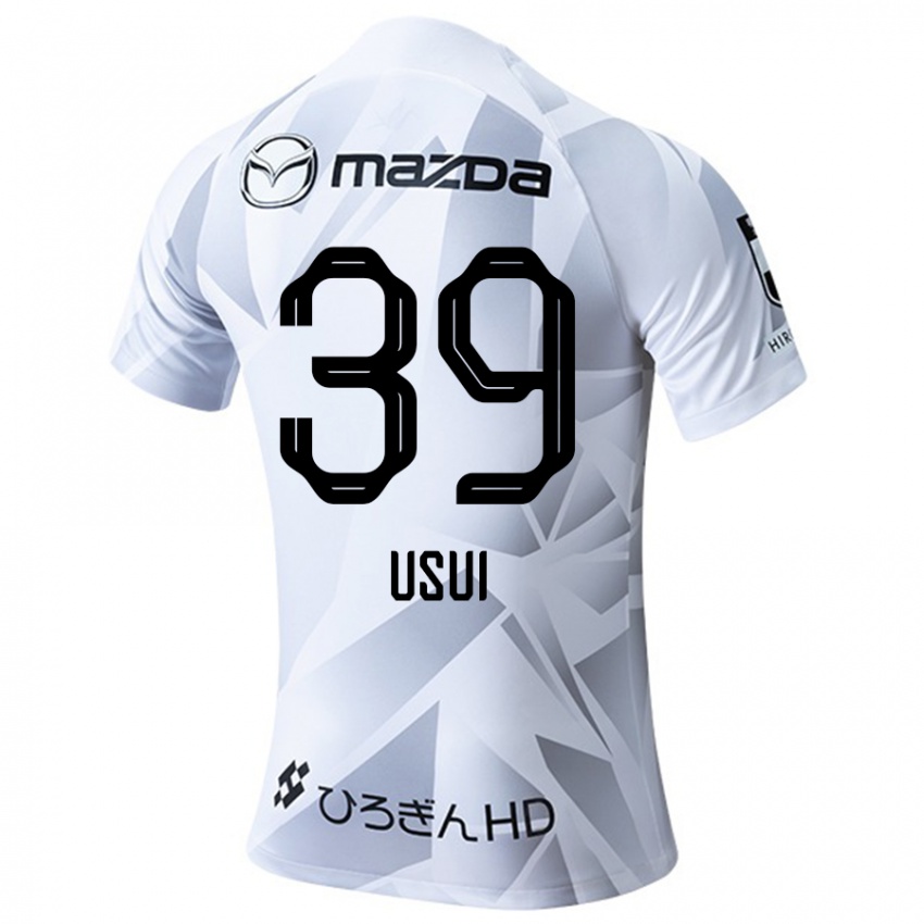 Férfi Haruto Usui #39 Fehér Szürke Fekete Idegenbeli Jersey 2024/25 Mez Póló Ing