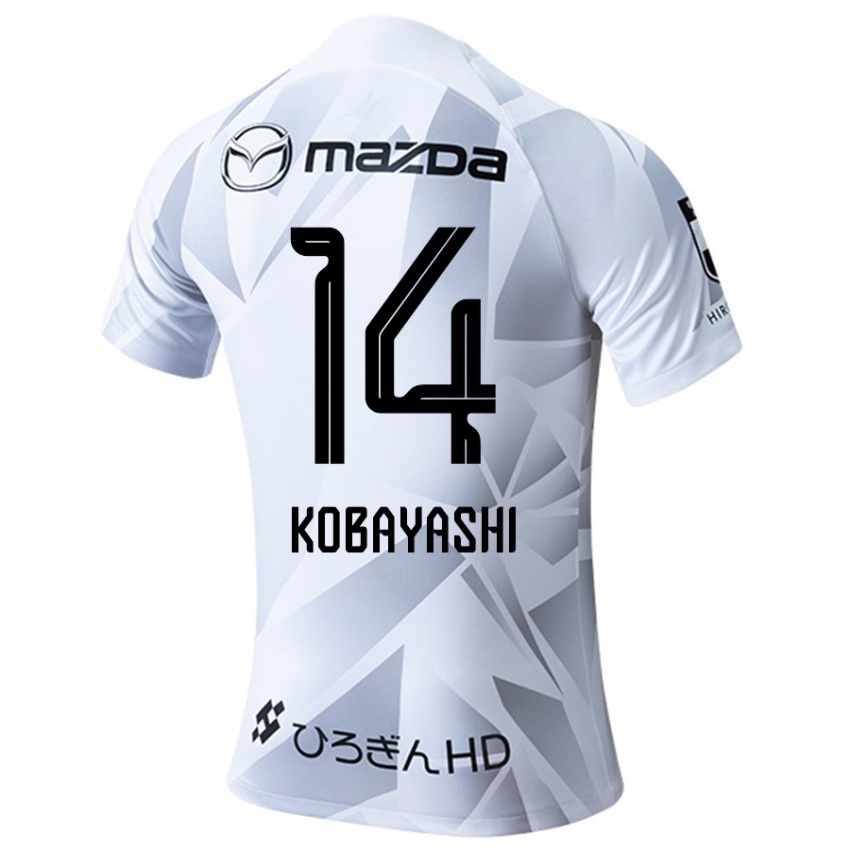 Férfi Shimon Kobayashi #14 Fehér Szürke Fekete Idegenbeli Jersey 2024/25 Mez Póló Ing