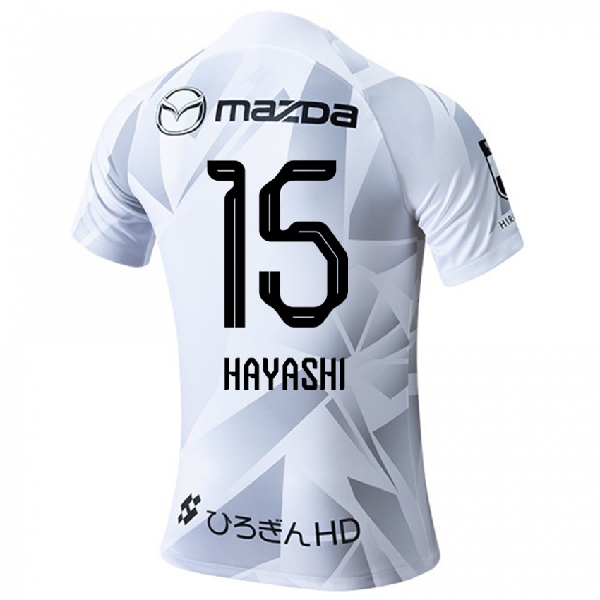 Férfi Shunta Hayashi #15 Fehér Szürke Fekete Idegenbeli Jersey 2024/25 Mez Póló Ing