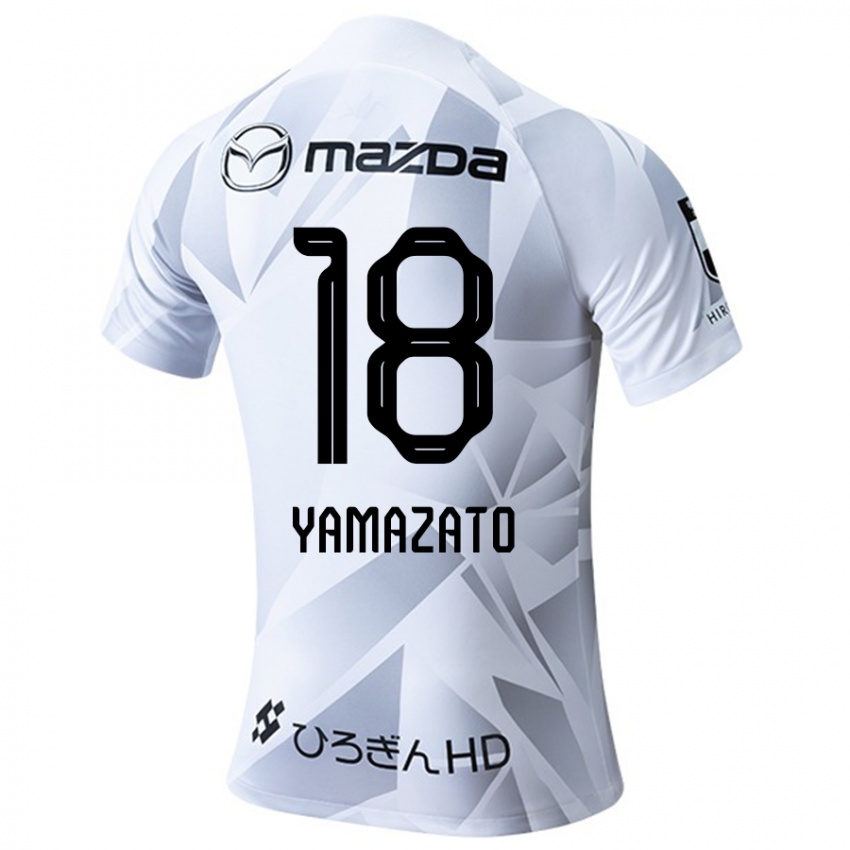 Férfi Kenshin Yamazato #18 Fehér Szürke Fekete Idegenbeli Jersey 2024/25 Mez Póló Ing