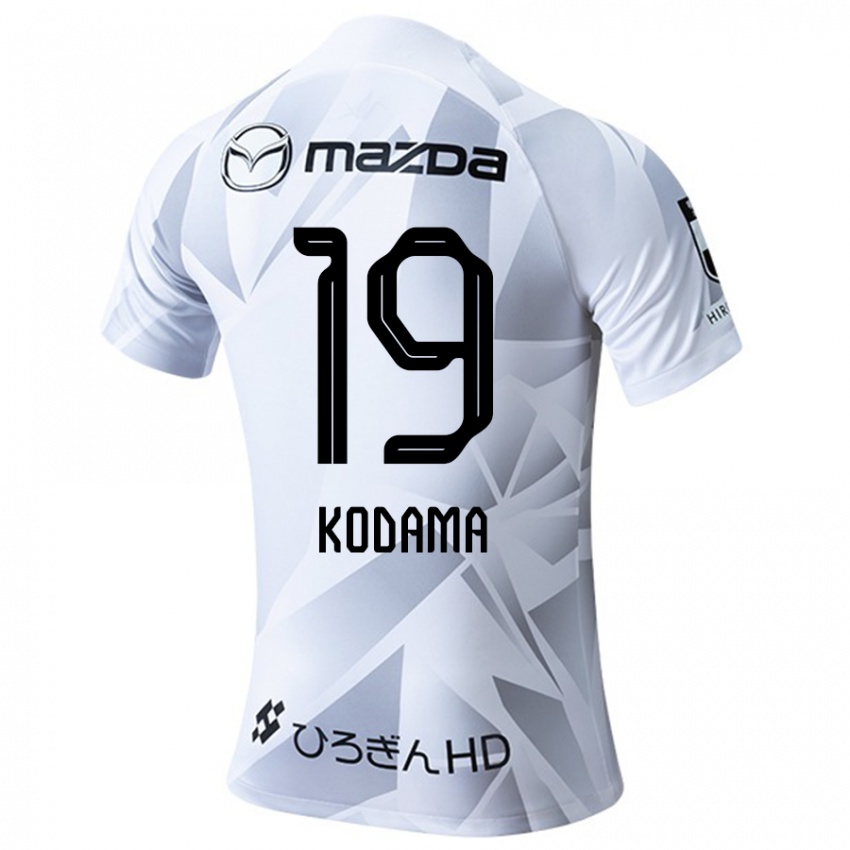 Férfi Tsukasa Kodama #19 Fehér Szürke Fekete Idegenbeli Jersey 2024/25 Mez Póló Ing