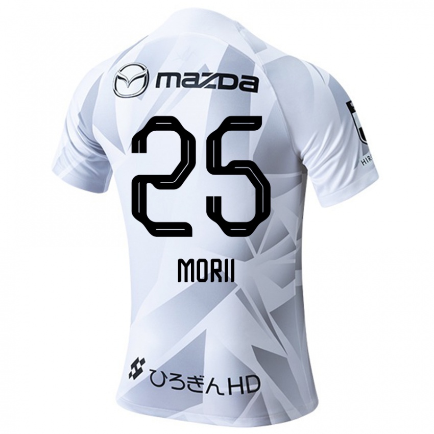 Férfi Leedo Morii #25 Fehér Szürke Fekete Idegenbeli Jersey 2024/25 Mez Póló Ing