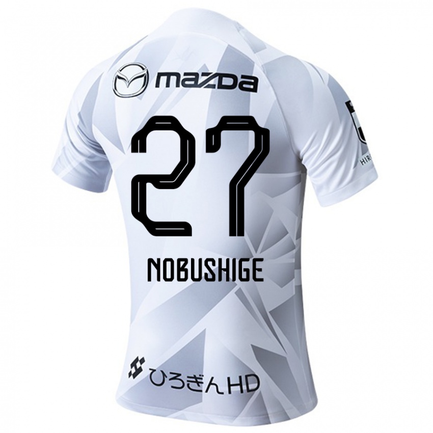 Férfi Ryojiro Nobushige #27 Fehér Szürke Fekete Idegenbeli Jersey 2024/25 Mez Póló Ing