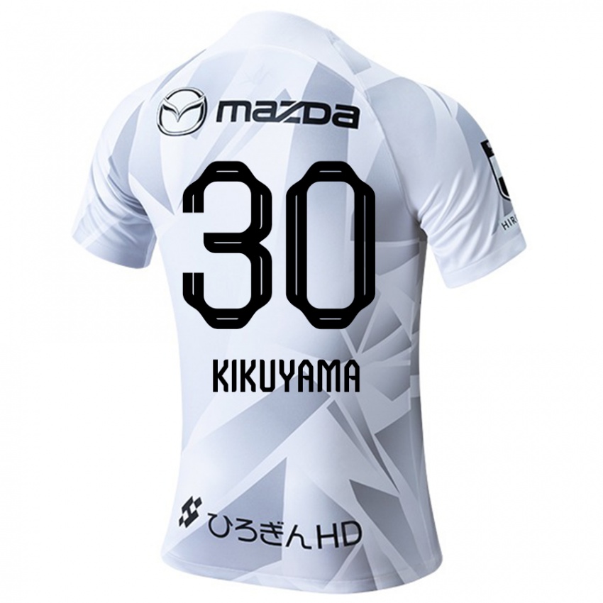 Férfi Rio Kikuyama #30 Fehér Szürke Fekete Idegenbeli Jersey 2024/25 Mez Póló Ing