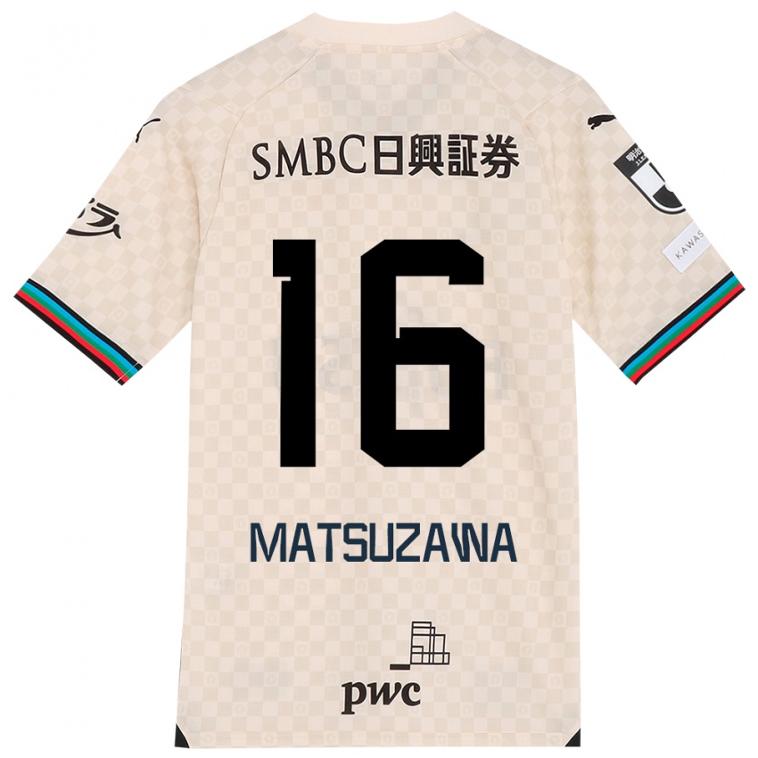 Férfi Naoto Matsuzawa #16 Fehér Szürke Idegenbeli Jersey 2024/25 Mez Póló Ing