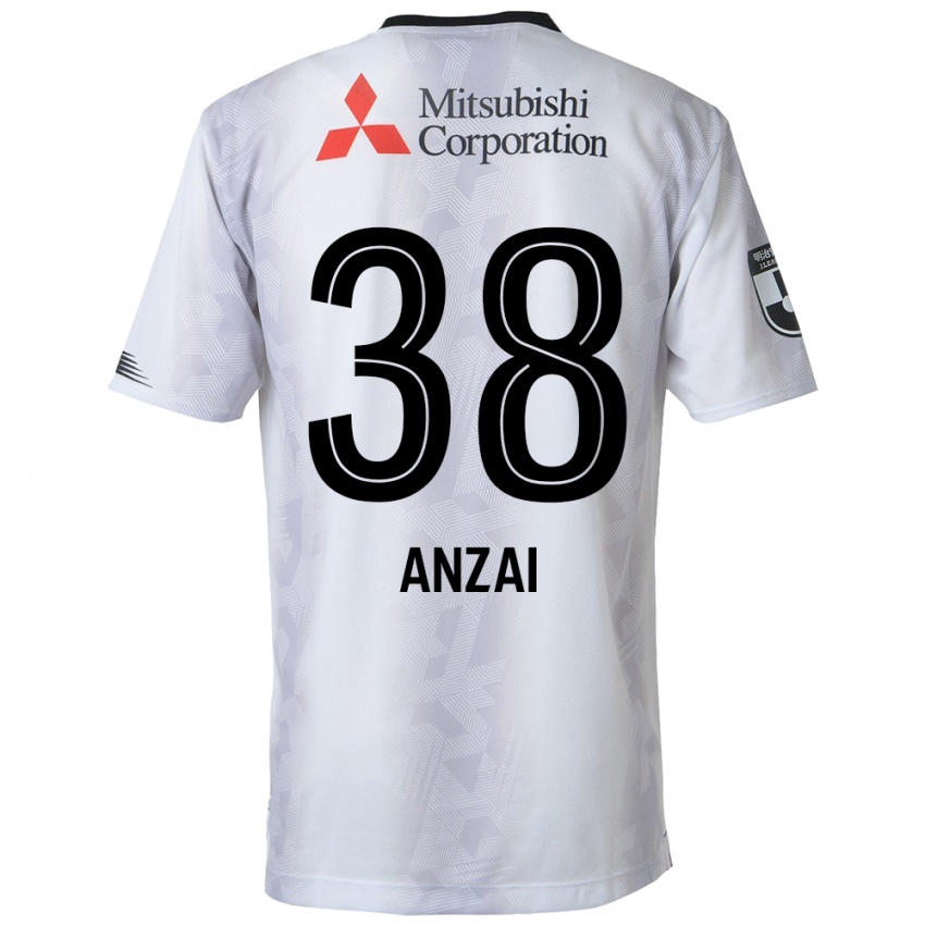 Férfi Soma Anzai #38 Fehér Fekete Idegenbeli Jersey 2024/25 Mez Póló Ing