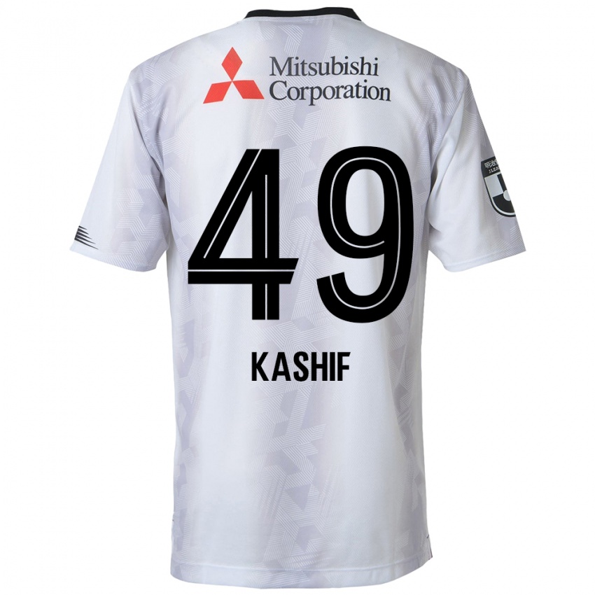 Férfi Kashif Bangnagande #49 Fehér Fekete Idegenbeli Jersey 2024/25 Mez Póló Ing