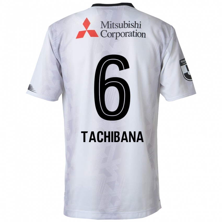 Férfi Keigo Tachibana #6 Fehér Fekete Idegenbeli Jersey 2024/25 Mez Póló Ing