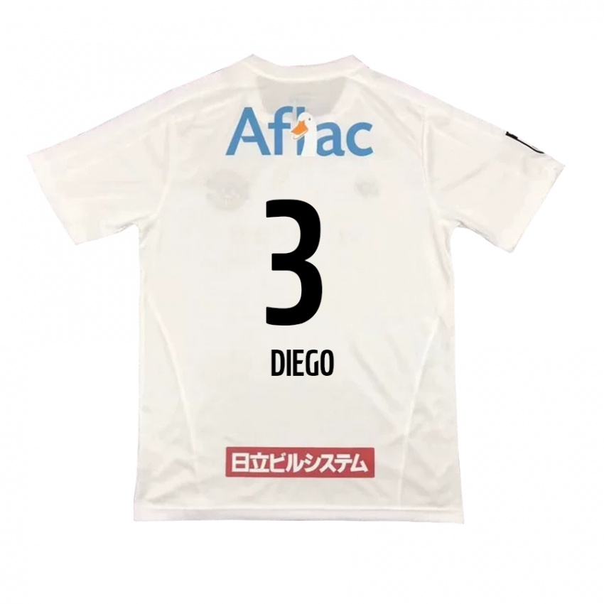 Férfi Diego #3 Fehér Fekete Idegenbeli Jersey 2024/25 Mez Póló Ing