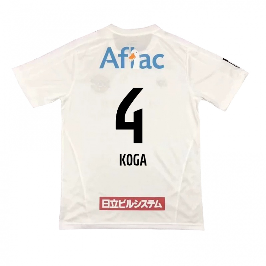 Férfi Taiyo Koga #4 Fehér Fekete Idegenbeli Jersey 2024/25 Mez Póló Ing