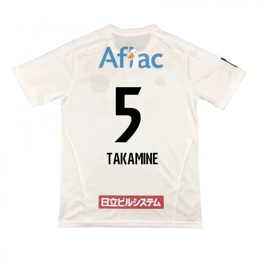 Férfi Tomoki Takamine #5 Fehér Fekete Idegenbeli Jersey 2024/25 Mez Póló Ing