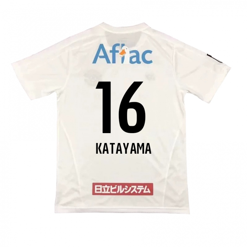 Férfi Eiichi Katayama #16 Fehér Fekete Idegenbeli Jersey 2024/25 Mez Póló Ing